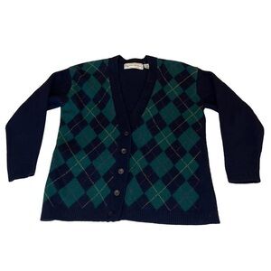 Vintage Evan picone argyle cardigan